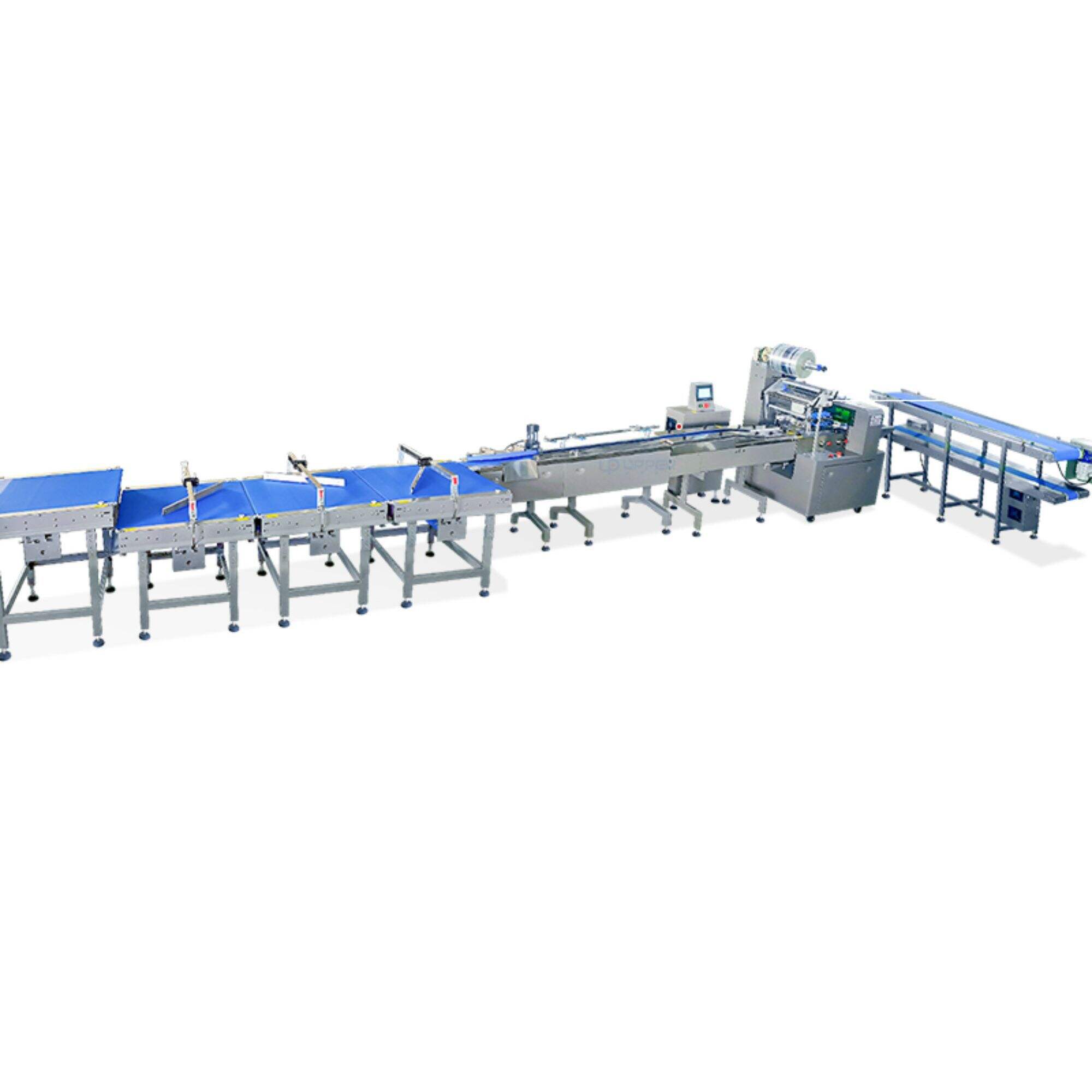 Croissant bread automatic packaging line with dispensing rack for desiccant tablets