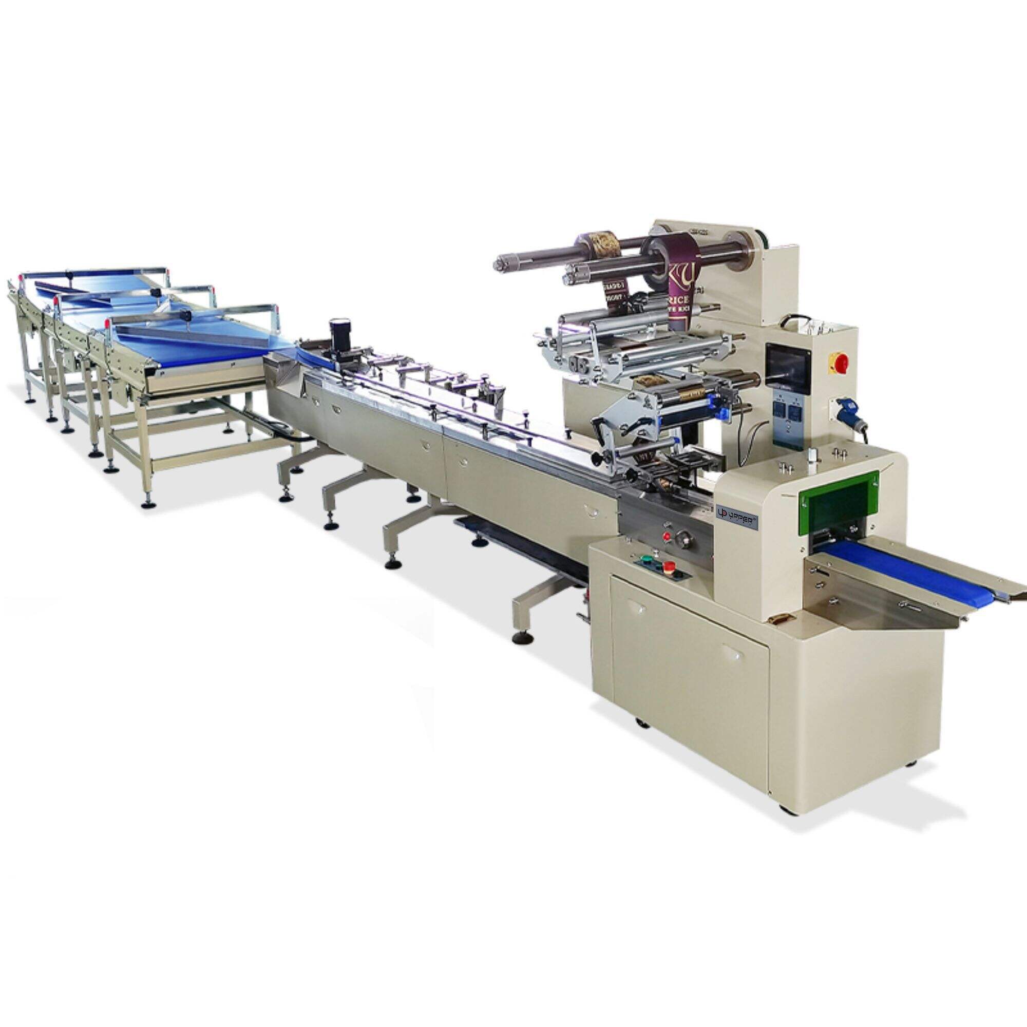 Horizontal high speed chocolate packaging line automatic food biscuits packing machine Upper factory