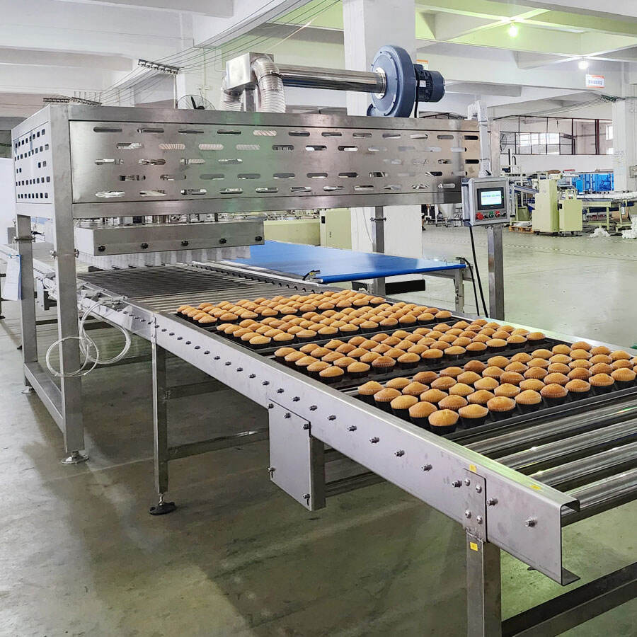 Automatic Demoulding Cupcake Packaging Line For Cake Bread Pastry Packing