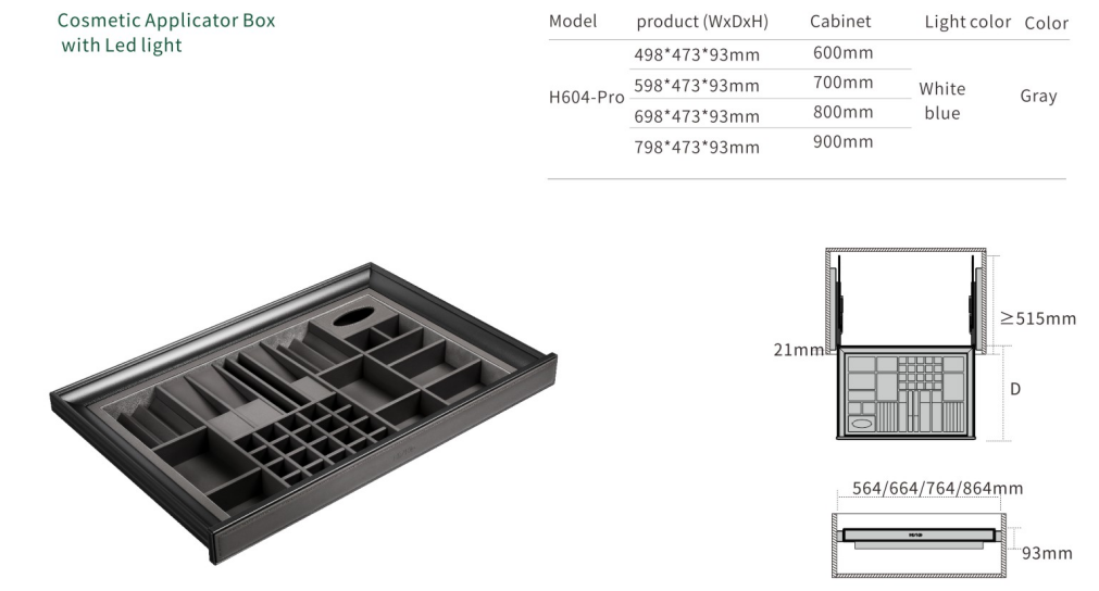 Shinya Leather Pro Series Cosmetic Applicator Box with LED Light factory