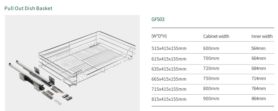 Kitchen Pull Out Dish Basket Sliding Cabinet Drawer  manufacture