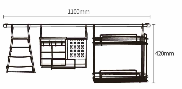 Wall Mounted Kitchenware Hanging Storage Drying Rack manufacture