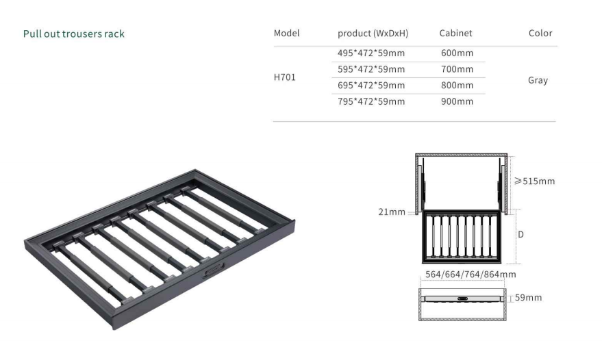 NISKO Royal Series Pull out Dirt Resistance Trousers Rack manufacture