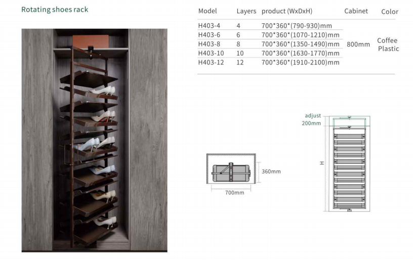 Hot Sale Adjustable Rotating Shoes Rack supplier