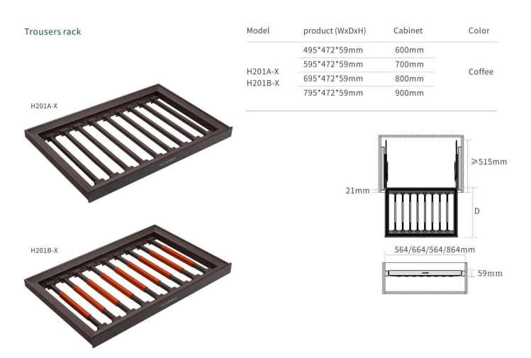 Nisko Bojer Series Modern Design Soft Close Trousers Rack supplier