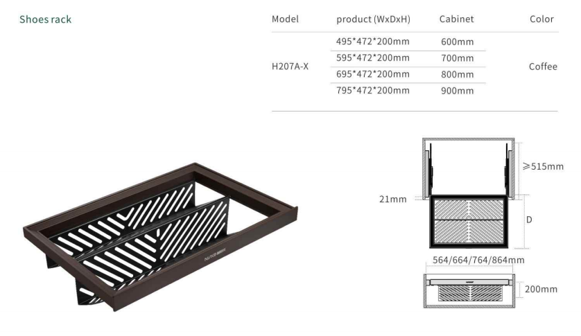 Nisko Bojer Series Fitting Pull Out Wire Shoes Rack manufacture