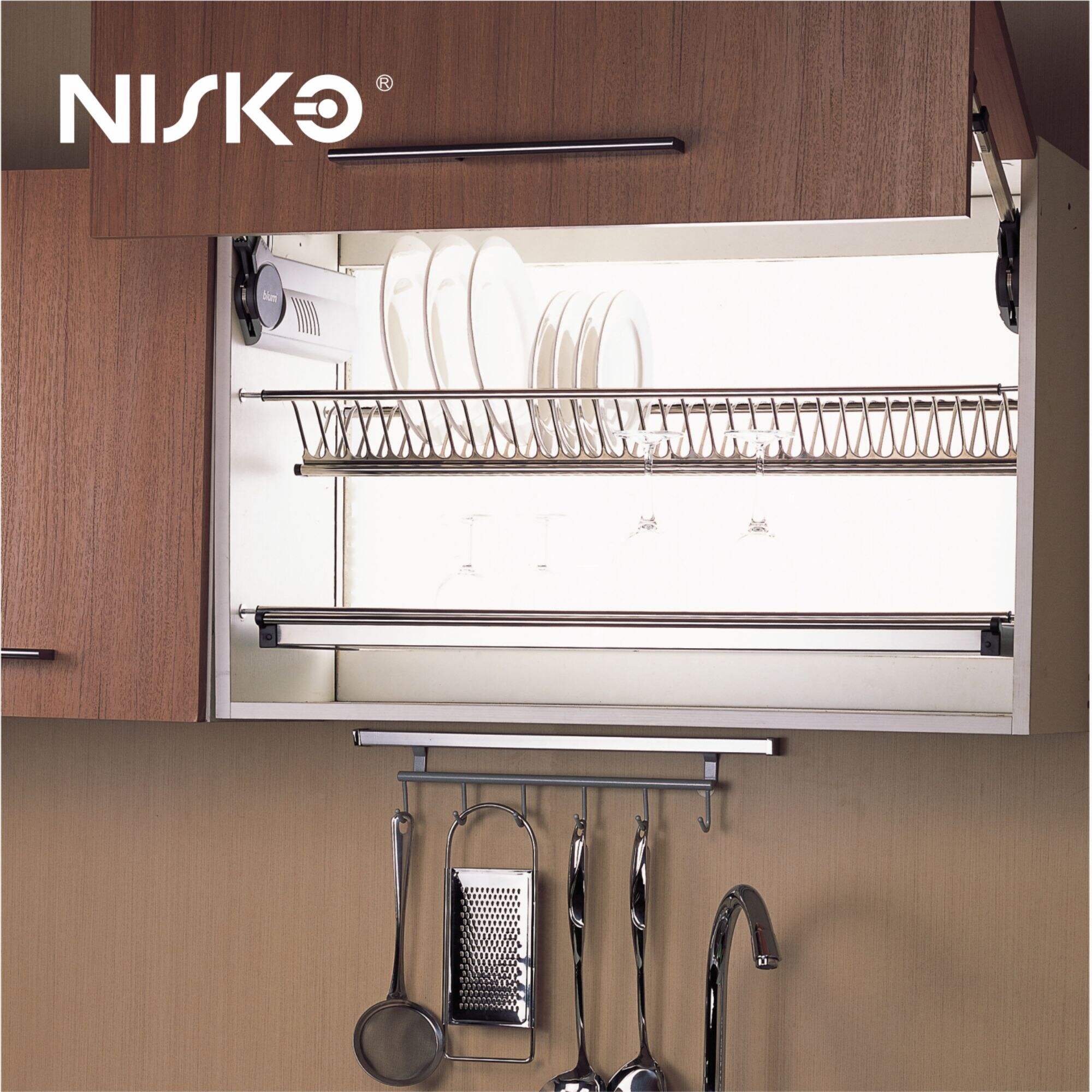 NISKO Stainless Steel Hanging Dish Rack Drying Basket