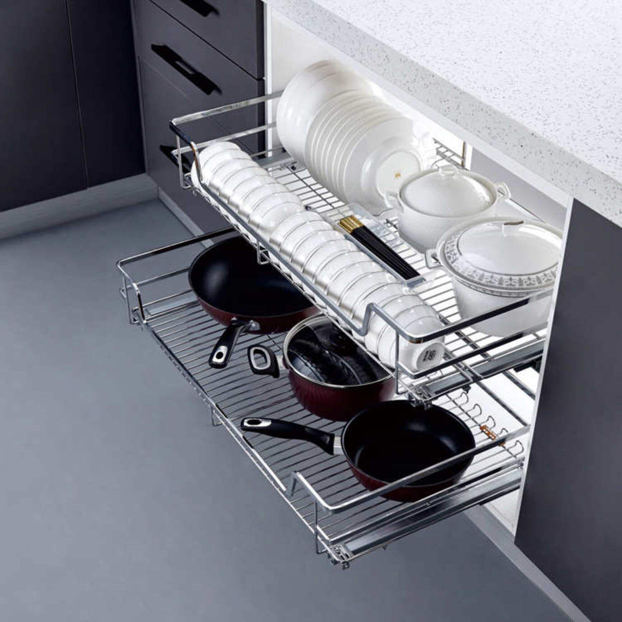 High Quality Modern Kitchen Cabinet Pull Out Basket Soft Close Sliding Wire Basket 