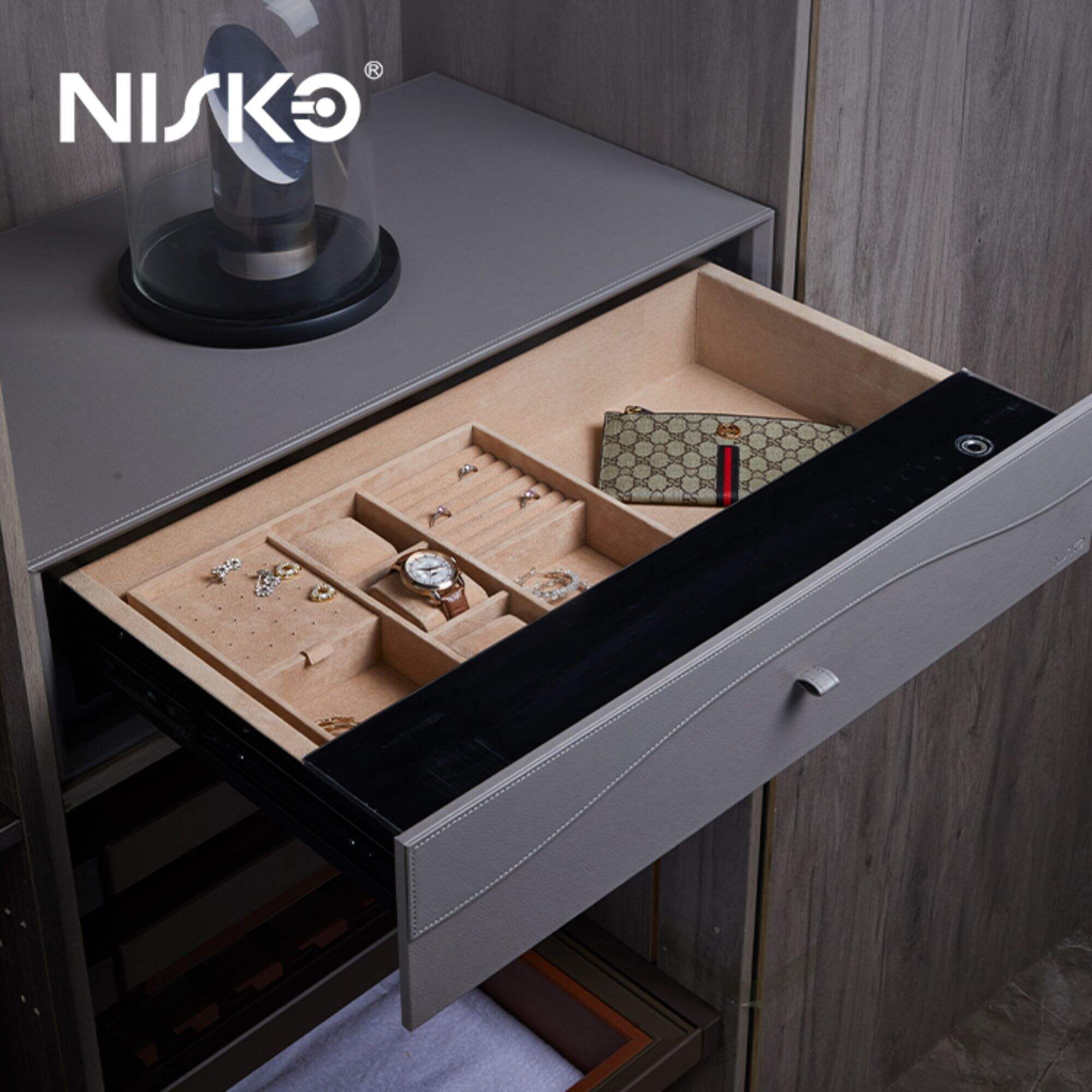 Nisko Exquisite Jewelry Storage Leather Safe Box