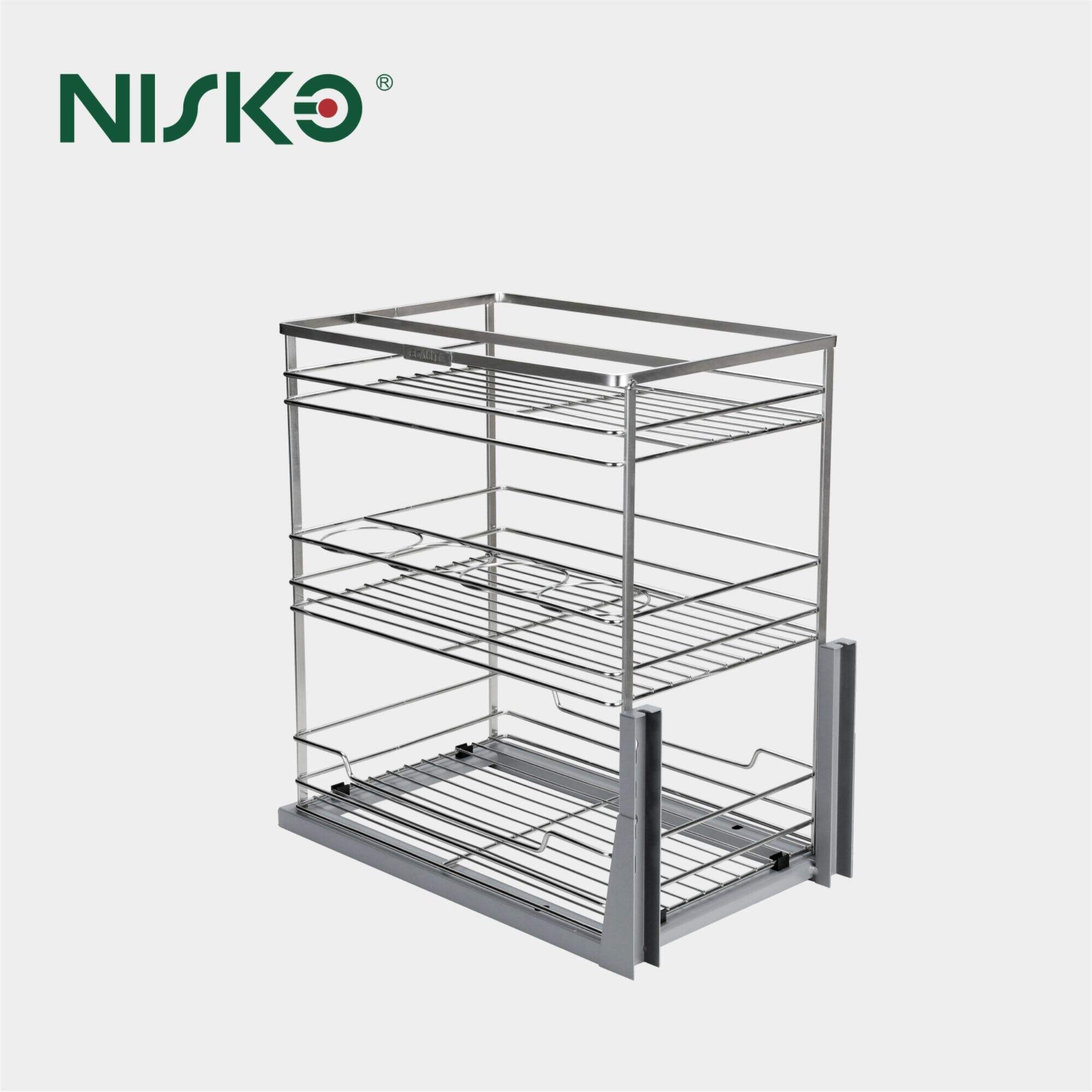 Kitchen Soft Close Large Capacity Bottle Basket With Drawer Slide 