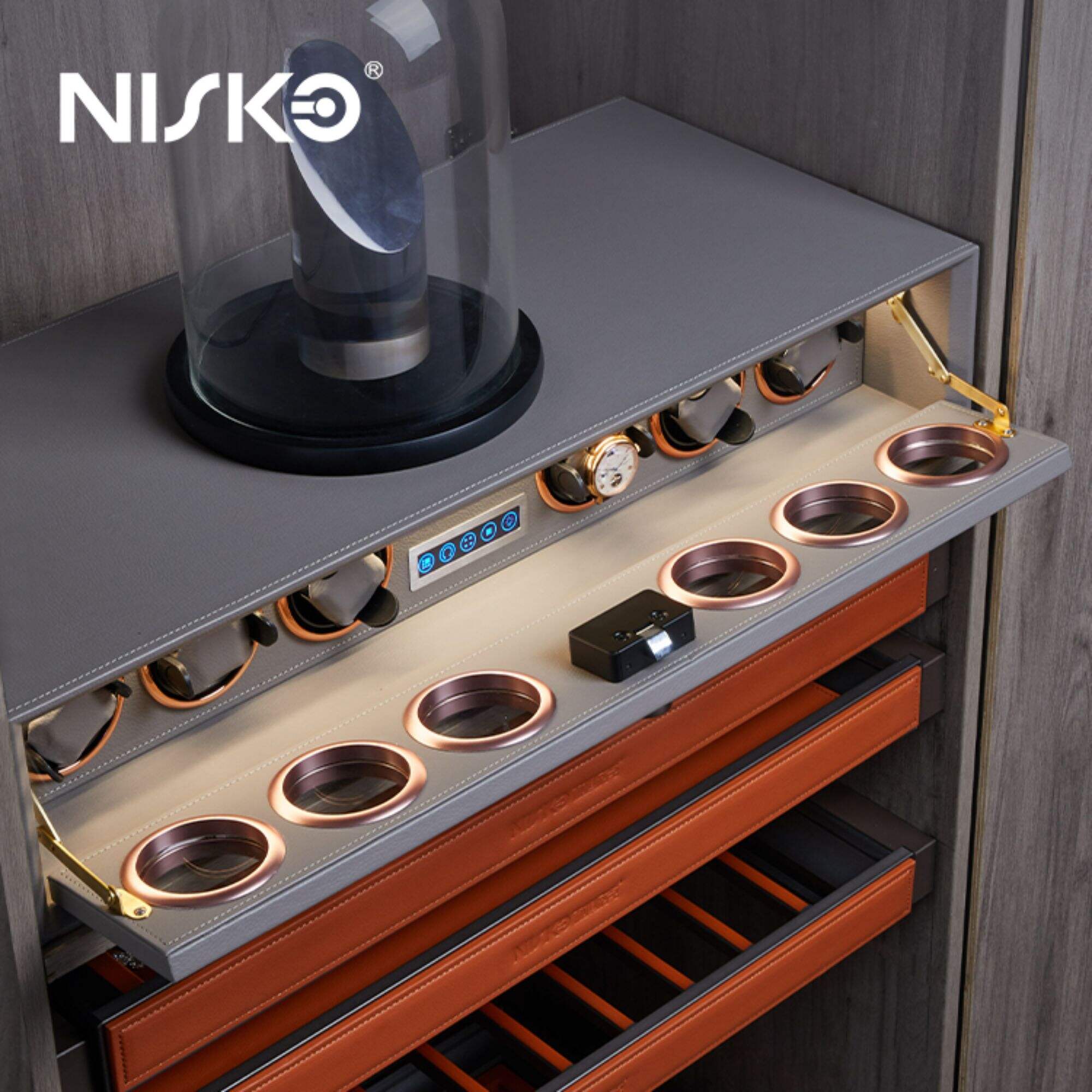 Nisko Luxury Leather Cabinet Smart Watch Winder 