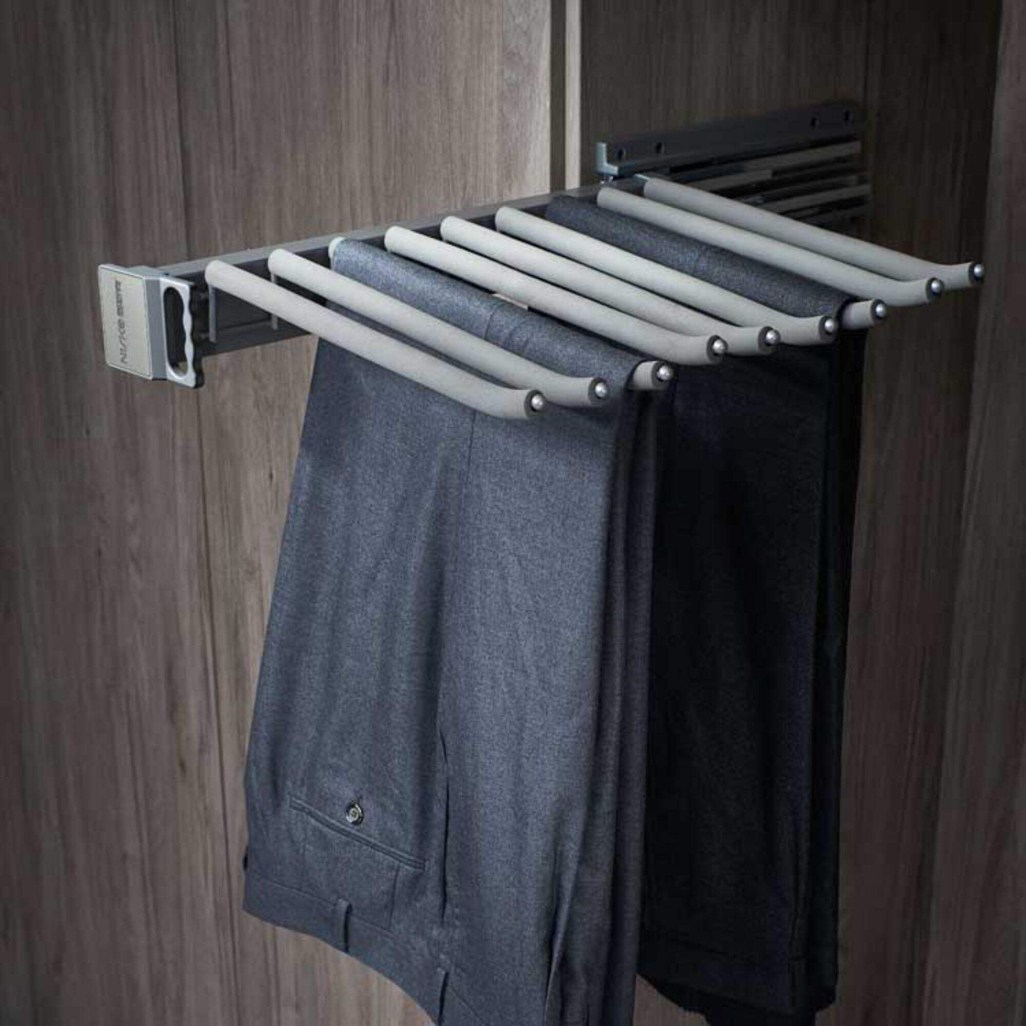 Clothes Hanging Pull Out Wardrobe Trousers Rack