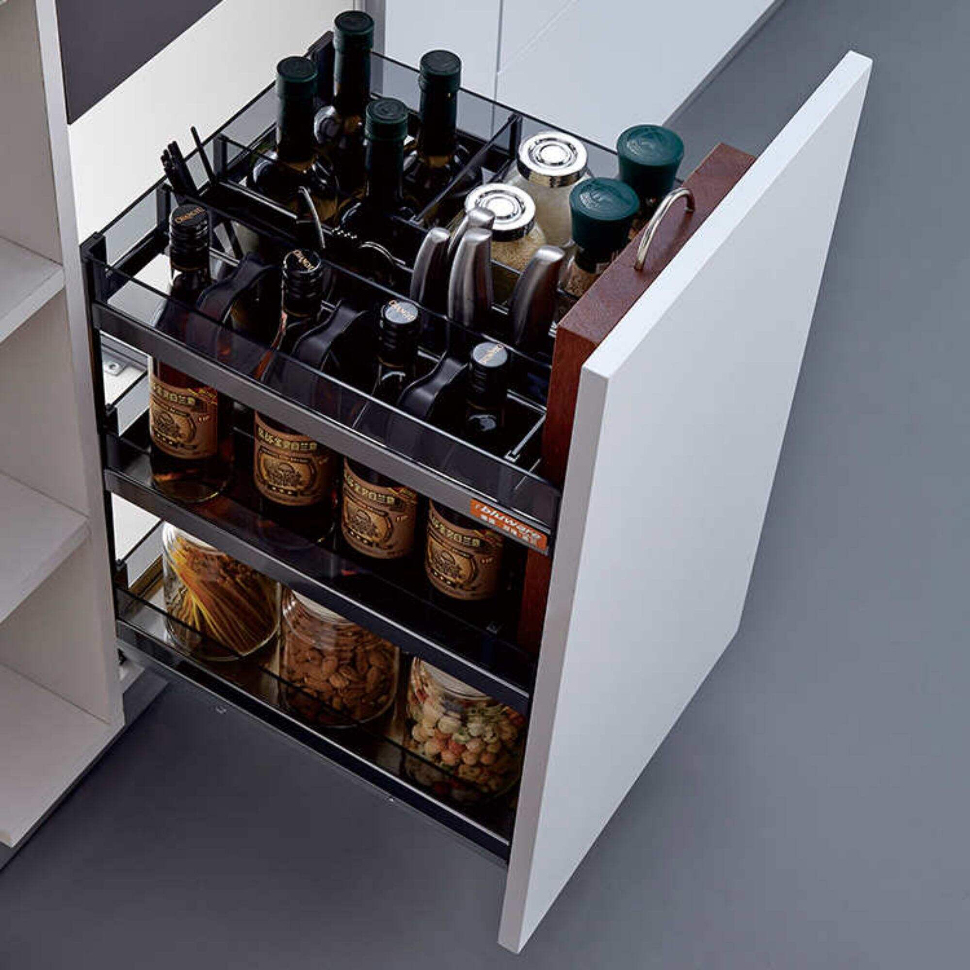 Aluminum and Glass Kitchen Removable Drawer Basket