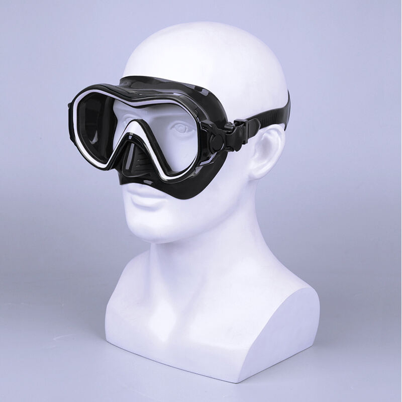 Professional Elastic ribbon tempered glass swim gear set free diving mask snorkel gear for divers supplier