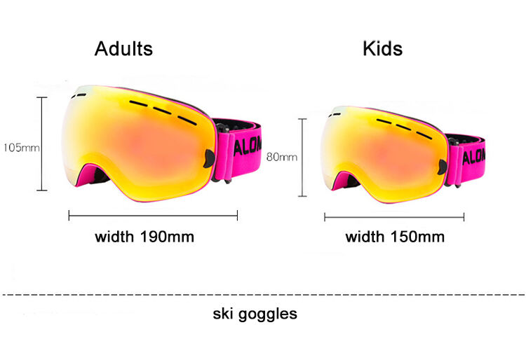 ALOMA Custom Logo adult &kids Fashion Snow ski goggles Cylindrical UV Lens Protection Snowboard Anti-Fog snow goggles details