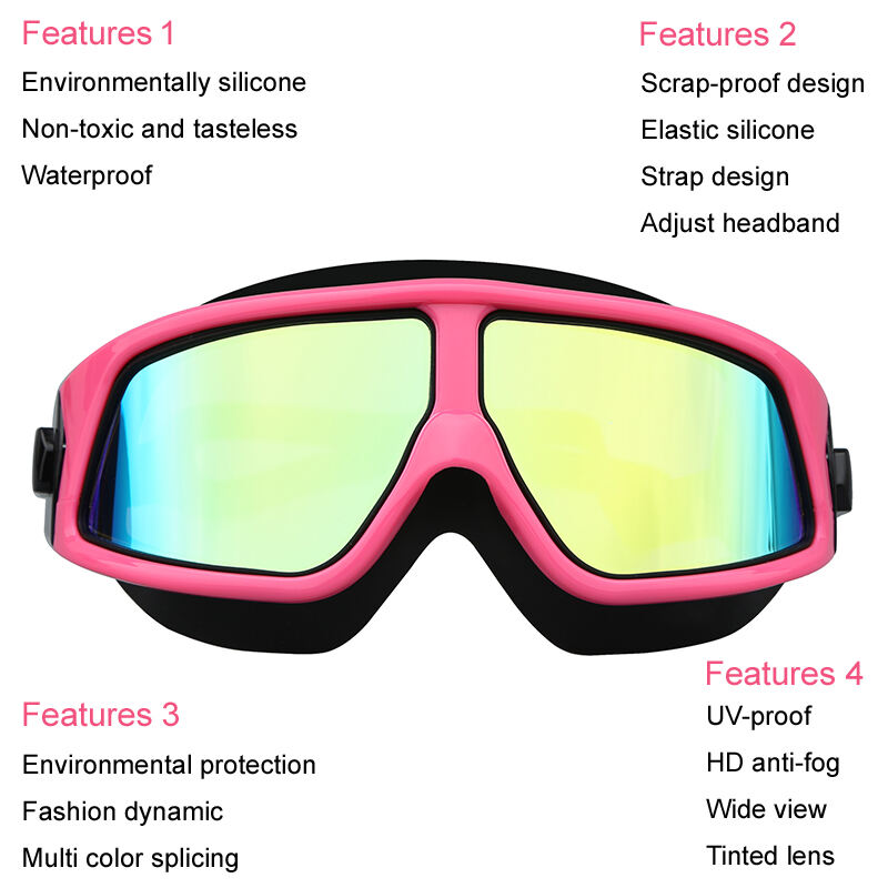 Tinted lens fashion Frameless optical low volume large glasses swimming mask other swimming factory