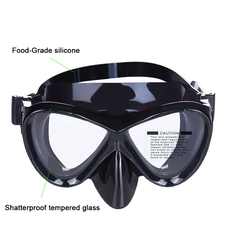 Aloma Popular Big frame dive optical lens mask scuba diving mask underwater anti fog and tube diving gear equipment manufacture