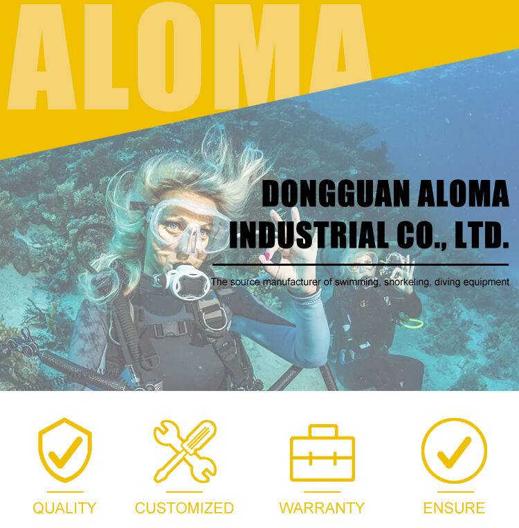 ALOMA black colors waterproof silicone dry snorkel diving mask plane PC lens full face snorkel mask factory