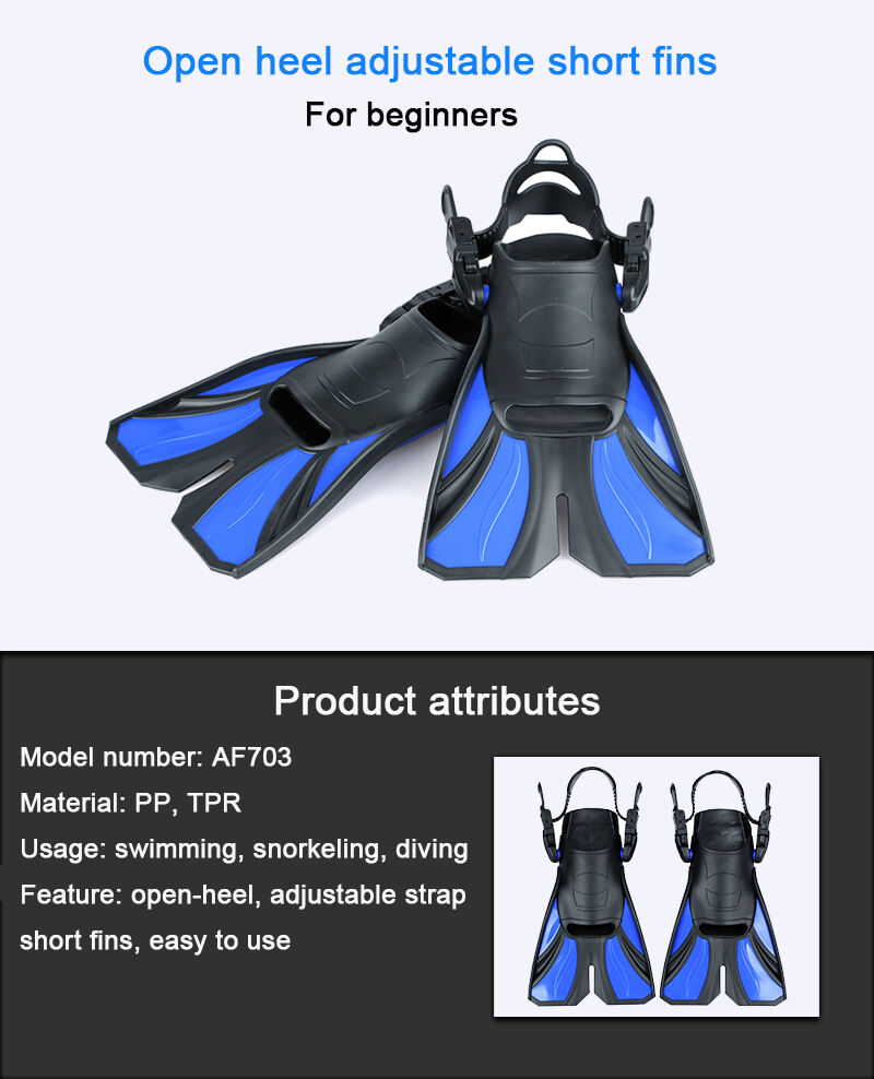 ALOMA Adjustable Underwater Diving Equipment Durable Silicone flipper Snorkeling Fins Swimming Fins details