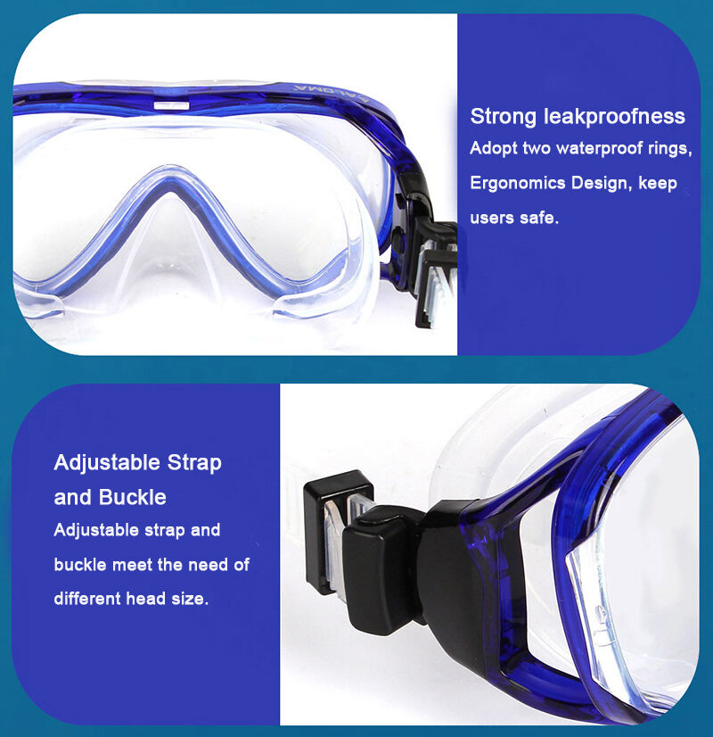 Factory Diving mask set factory tempered glass lens Waterproof diving mask and snorkel set silicone diving snorkel mask set supplier