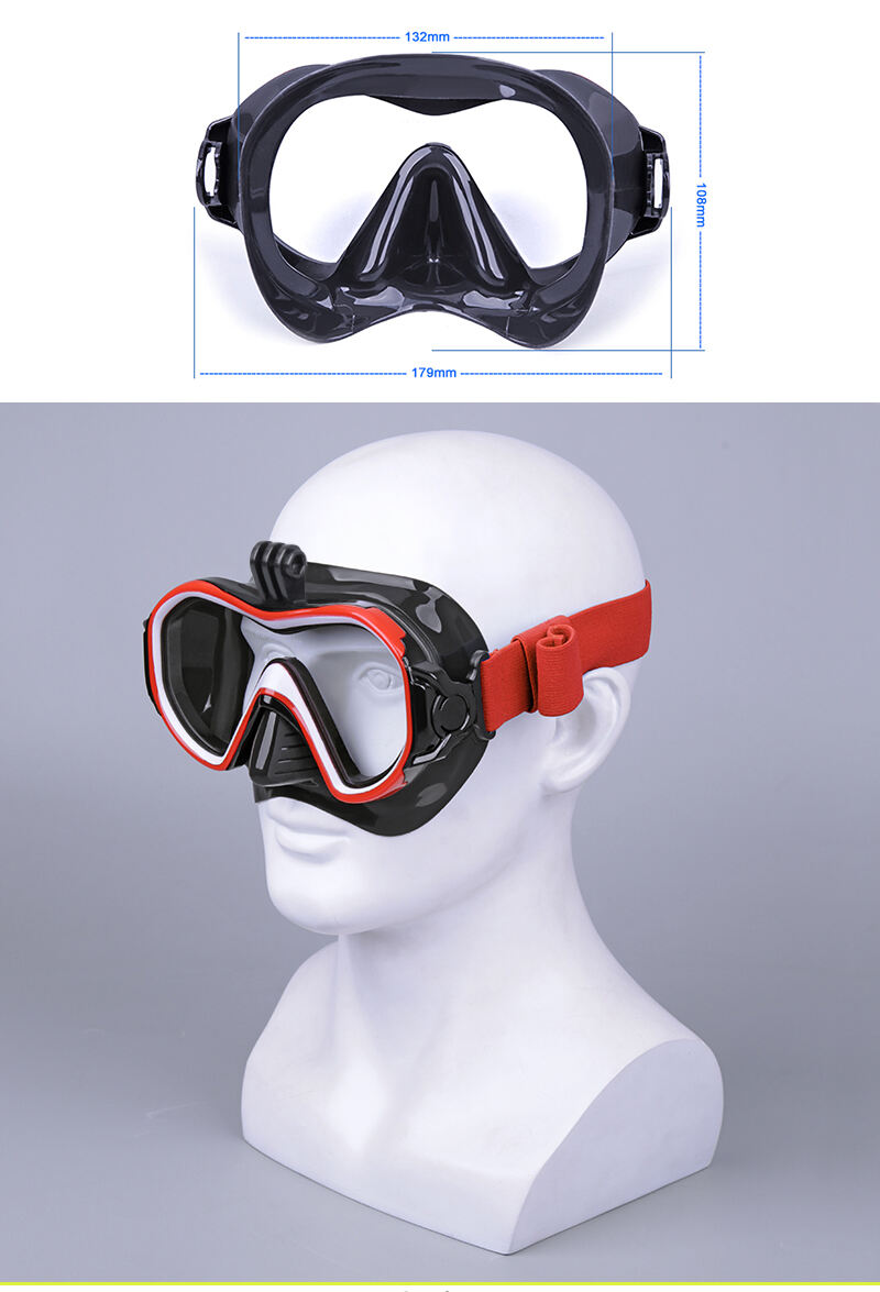 Professional Elastic ribbon tempered glass swim gear set free diving mask snorkel gear for divers manufacture