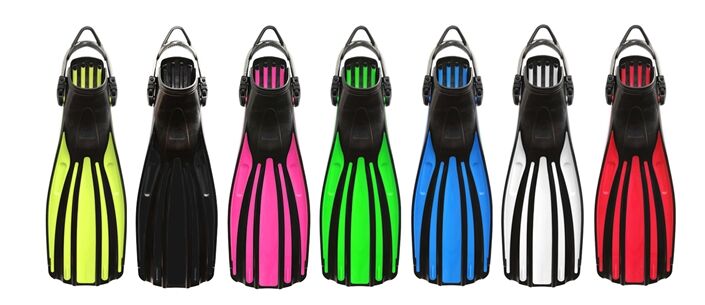 Aloma hot selling adjustable rubber diving fins swimming long flipper tpr scuba diving fins for diver manufacture