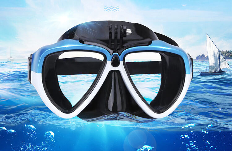 Custom logo color adults OEM low volume scuba dive mask with go-pro camera mount diving goggles for swimming snorkeling  gear supplier