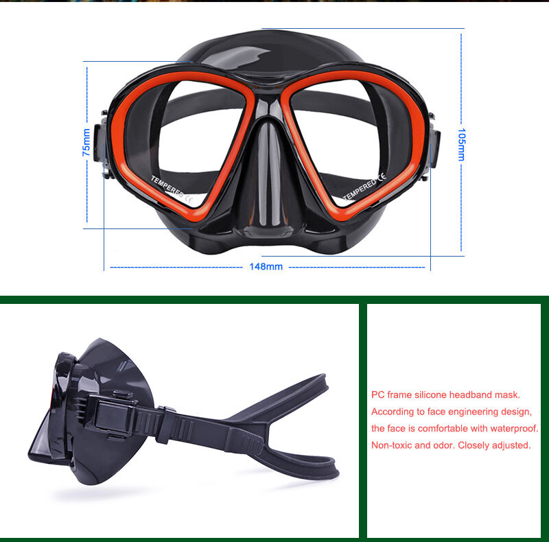 Custom Aloma anti fog goggles silicone freediving mask scuba diving gears snorkeling mask manufacture