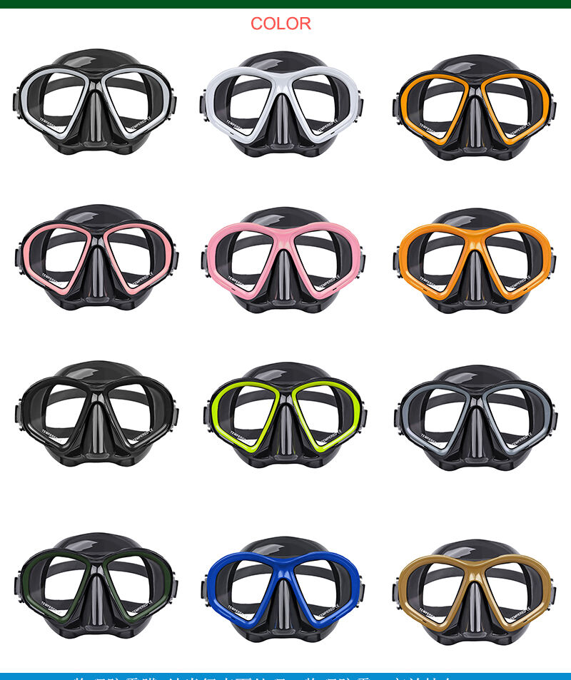 Custom Aloma anti fog goggles silicone freediving mask scuba diving gears snorkeling mask factory