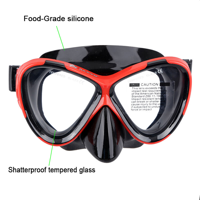 Aloma Popular Big frame dive optical lens mask scuba diving mask underwater anti fog and tube diving gear equipment factory