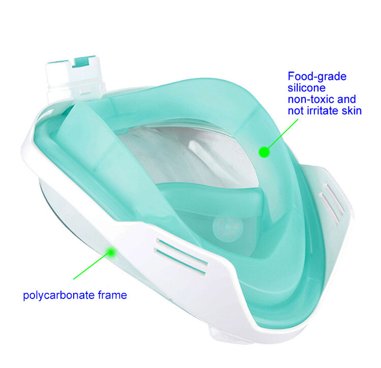 ALoma Dry diving swimming free to breathing 180 wide view anti leak full face snorkel mask factory