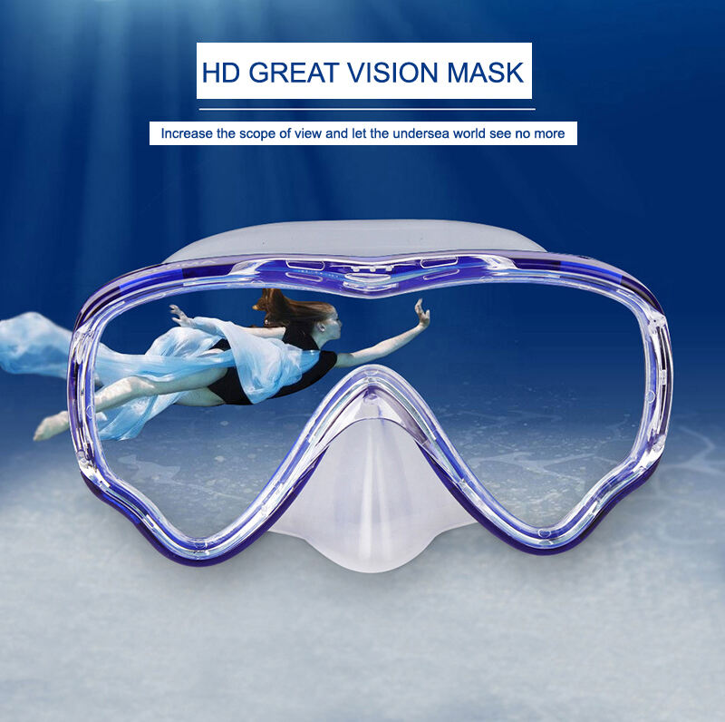 Factory Diving mask set factory tempered glass lens Waterproof diving mask and snorkel set silicone diving snorkel mask set factory