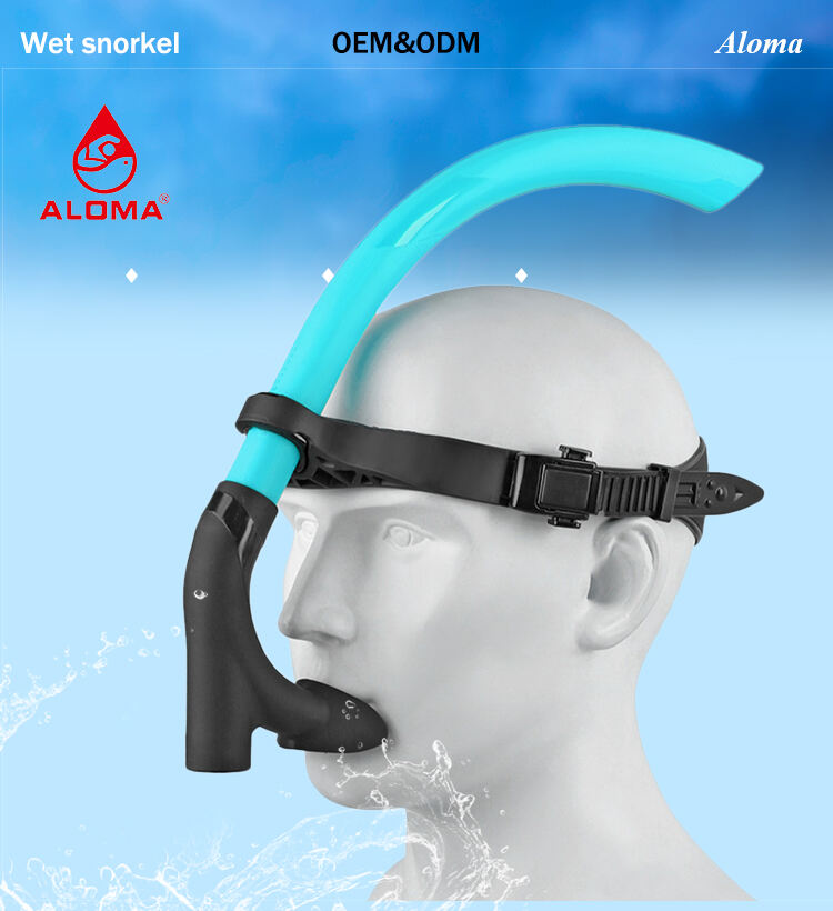 ALoma Factory Customized Logo Swimming Snorkel Air Drop Safety Swimmer Breath Tube Front Snorkel Tube For Adults supplier