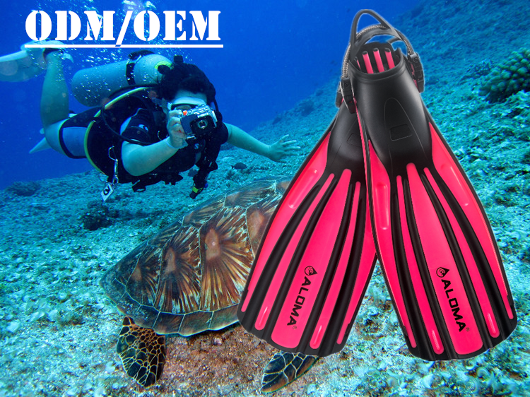 Aloma Custom Colourful new arrival professional diver free diving TPR profesional diving long Fins for Adults supplier