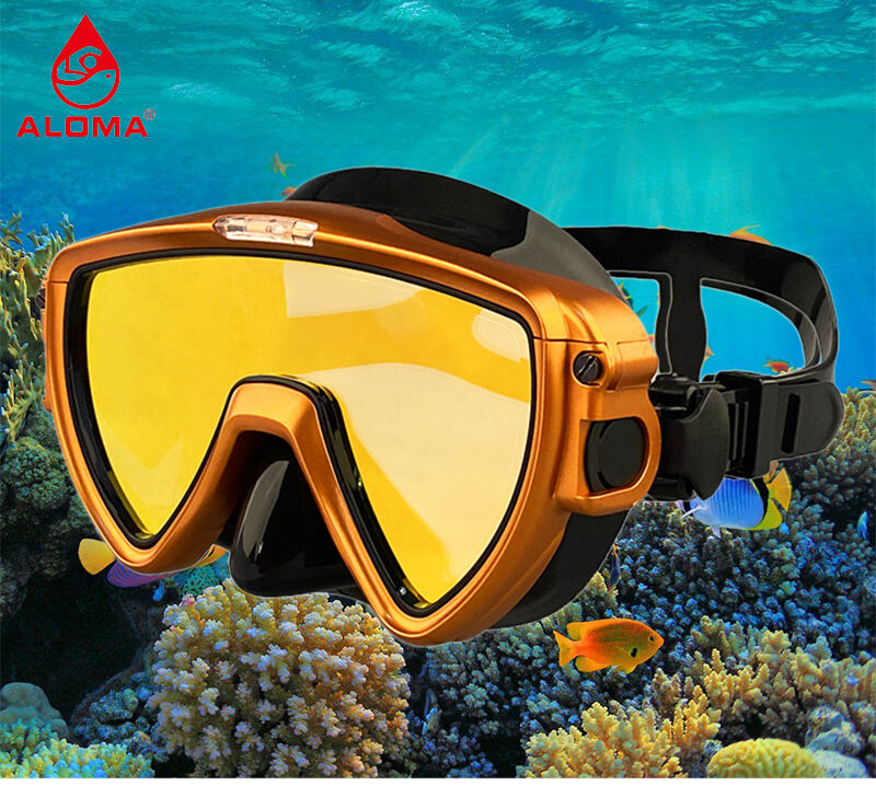 Fornitore di attrezzatura per lo snorkeling di alta qualità ALOMA 2024 maschera subacquea in silicone e tubo per lo snorkeling, set per lo snorkeling asciutto con luce subacquea