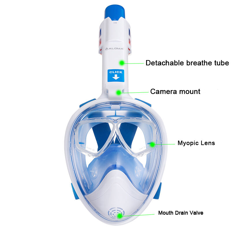 Custom ALOMA  Professional diving&swimming Waterproof Underwater Scuba Full Face Snorkel adult diving mask factory