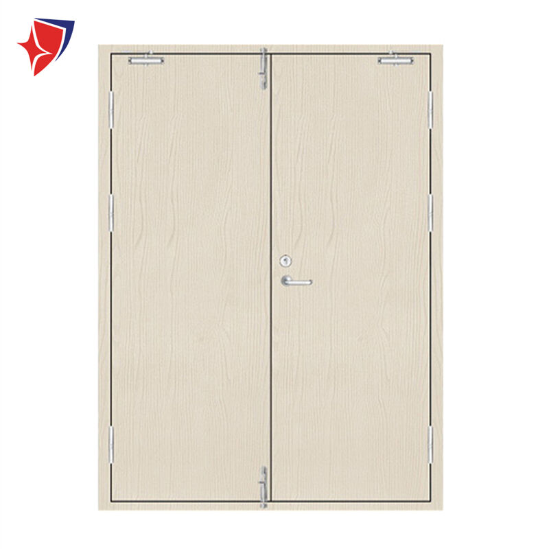 Double White Oak Wooden Fire Door