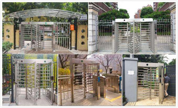 Card Reader 304 Stainless Steel Turnstiles , Electronic Turnstile Gates 3