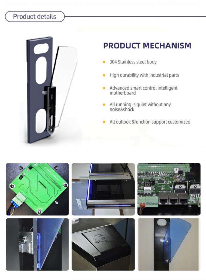 Half Height Integrated Automatic Flap Barrier Turnstile With Face Recognition 1