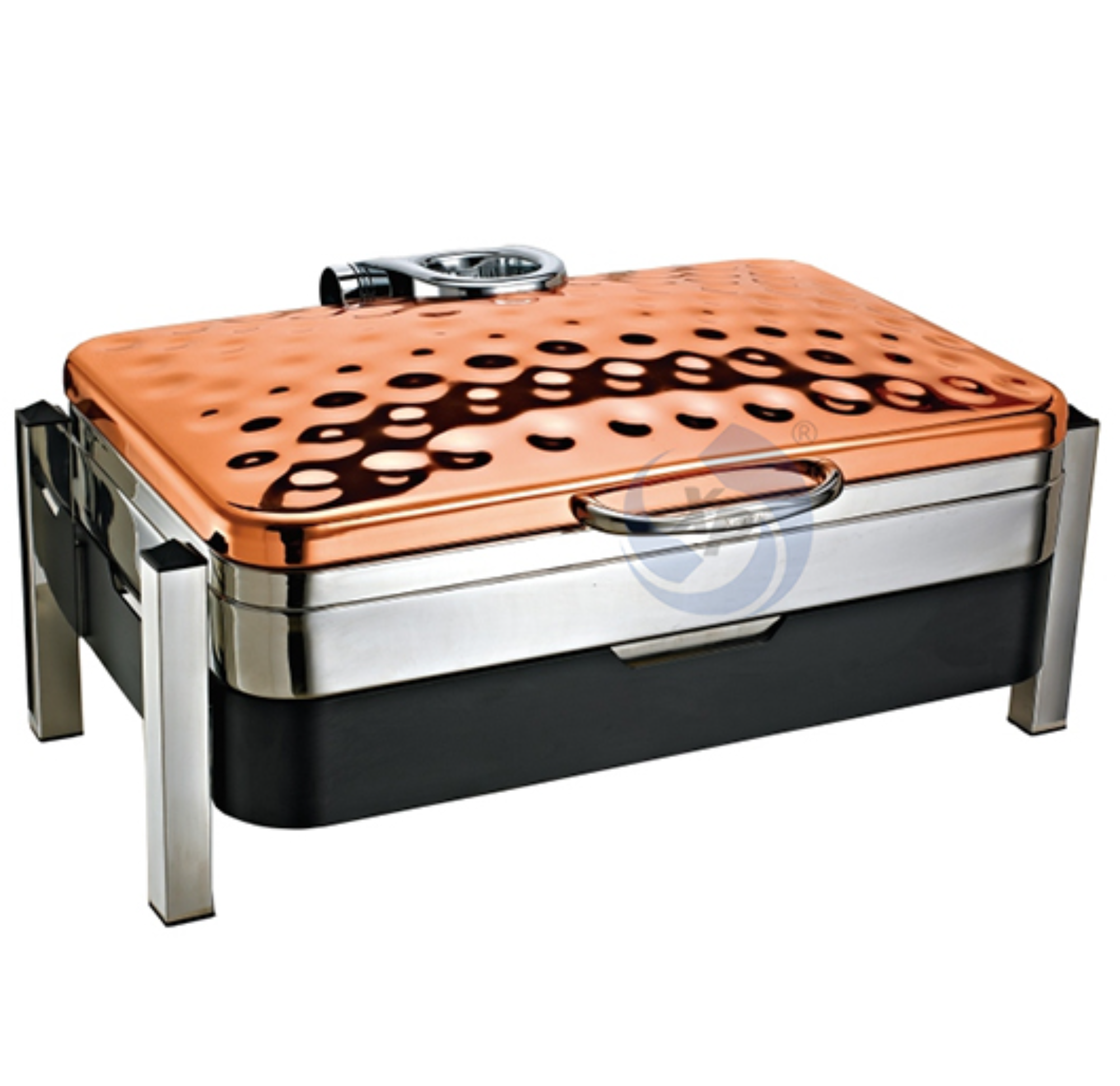 XINGPAI Catering Equipment Buffet Stove Rose Gold Food Warmer Electric Heating Chafing Dish