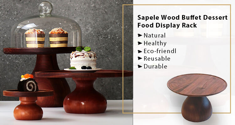 XINGPAI Catering Equipment Wood Cake Stand With Glass Cover For Hotel Wedding Banquet factory