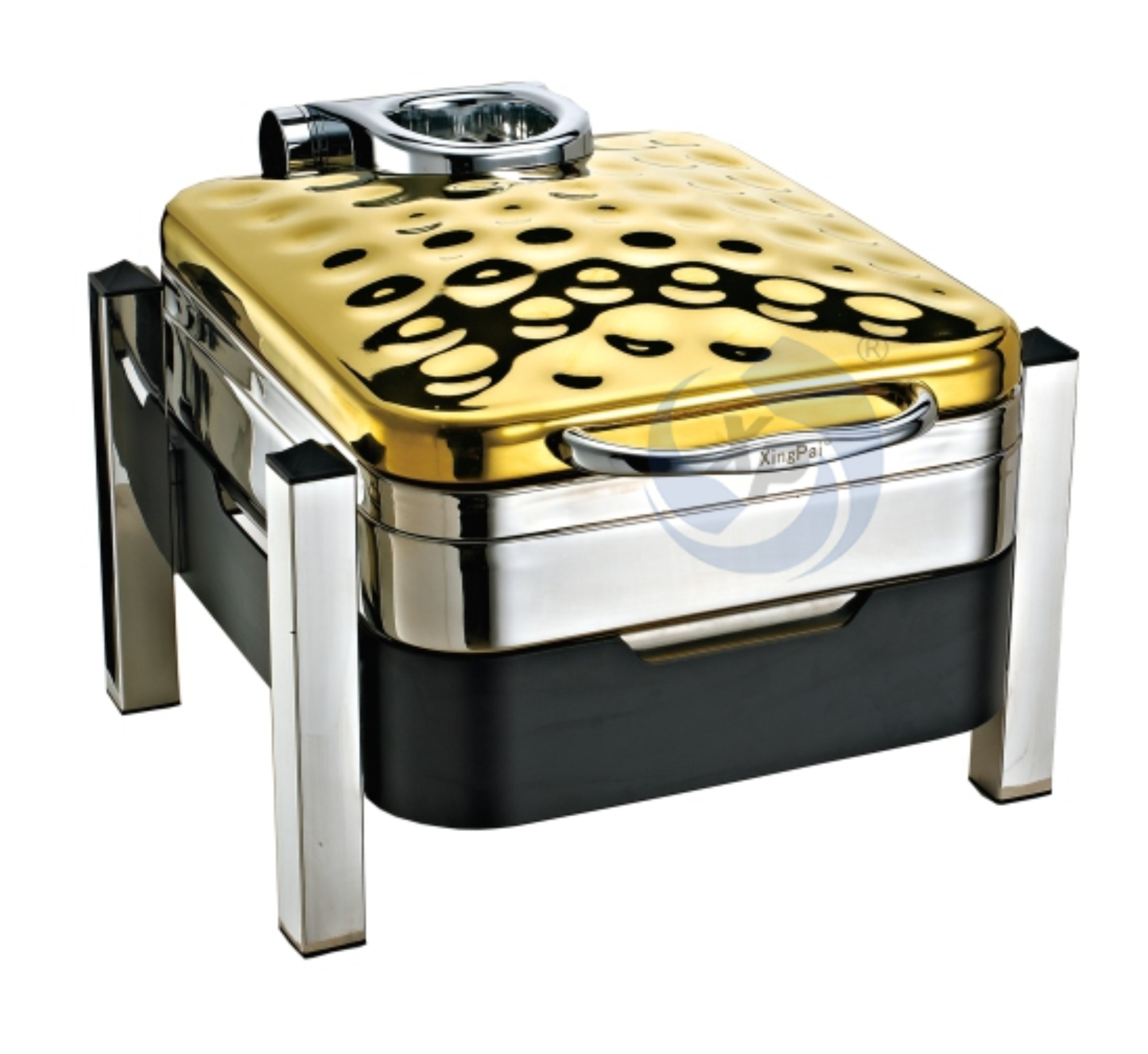 XINGPAI Five Star Hotel Stackable Chaffing Dish Hotel Luxury Gold Chafing Dish For Restaurant Banquet