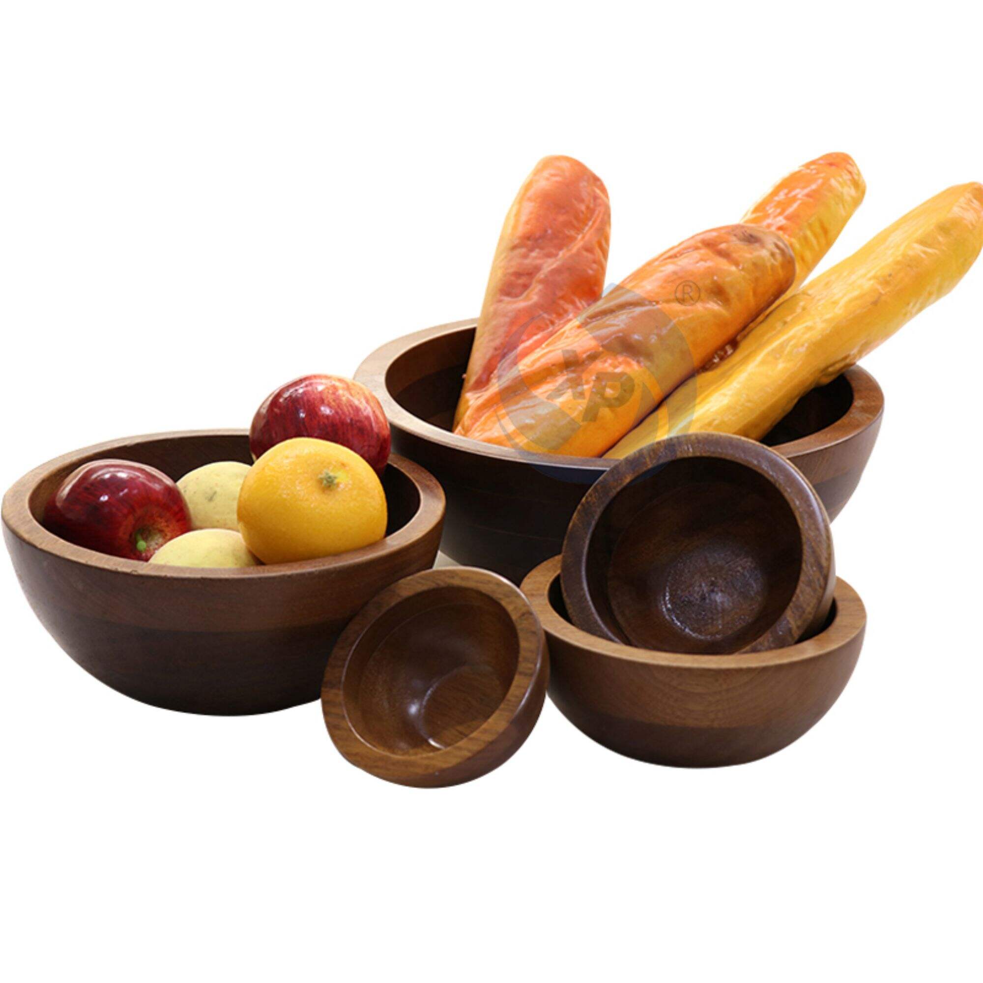 XINGPAI Restaurant & Hotel Supplies Wood Fruit Food Salad Bowl Kitchenware Wooden Bowls For Wedding Banquet