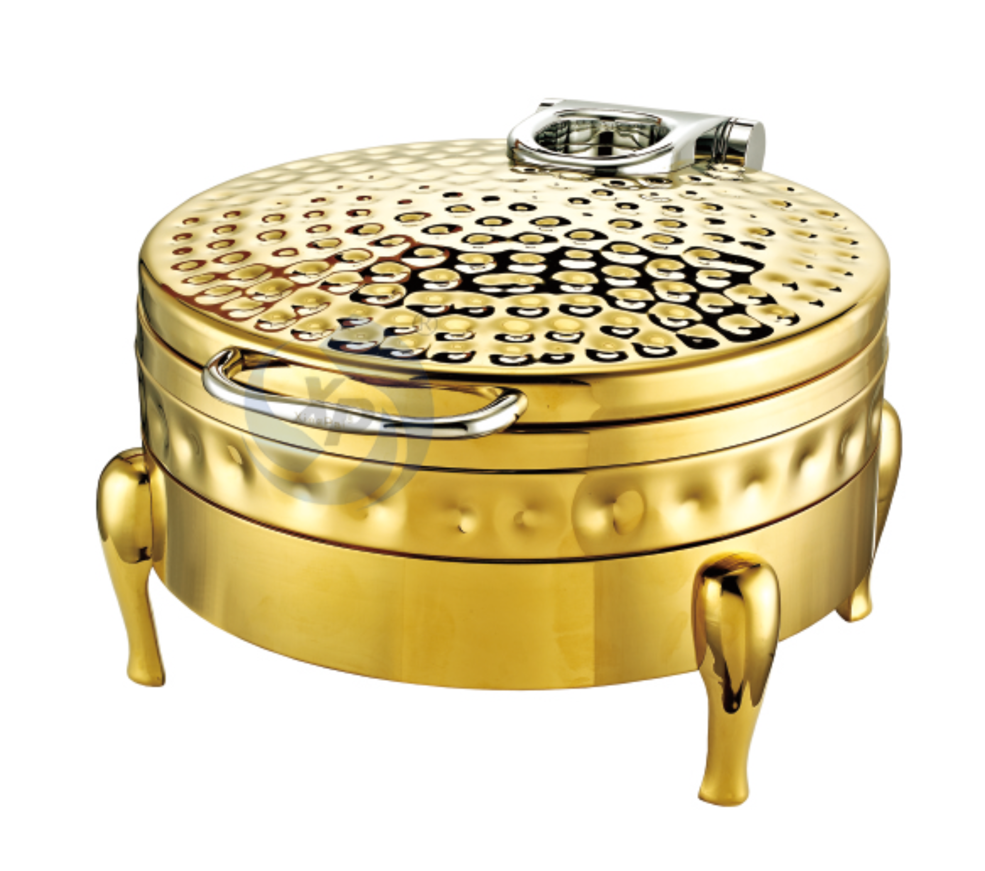 XINGPAI Restaurant Equipment Buffet Stove Luxury Food Warmer Gold Round Chafing Dish For Hotel Buffet