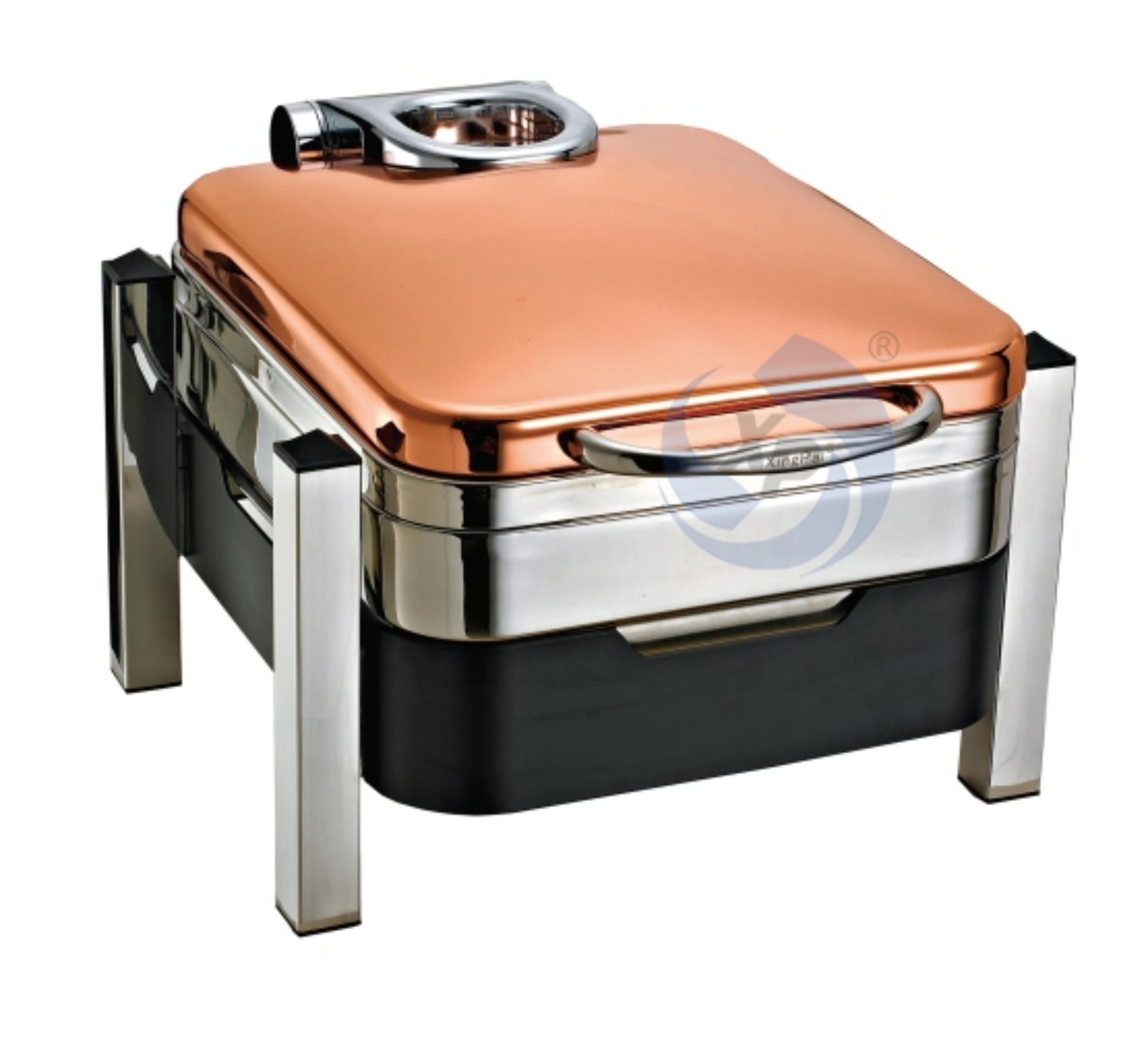 XINGPAI Buffet Equipment 4L Stainless Steel Chafing Dishes Rose Gold Chafer Dish Alcohol Stove Chaffing Dishes Set