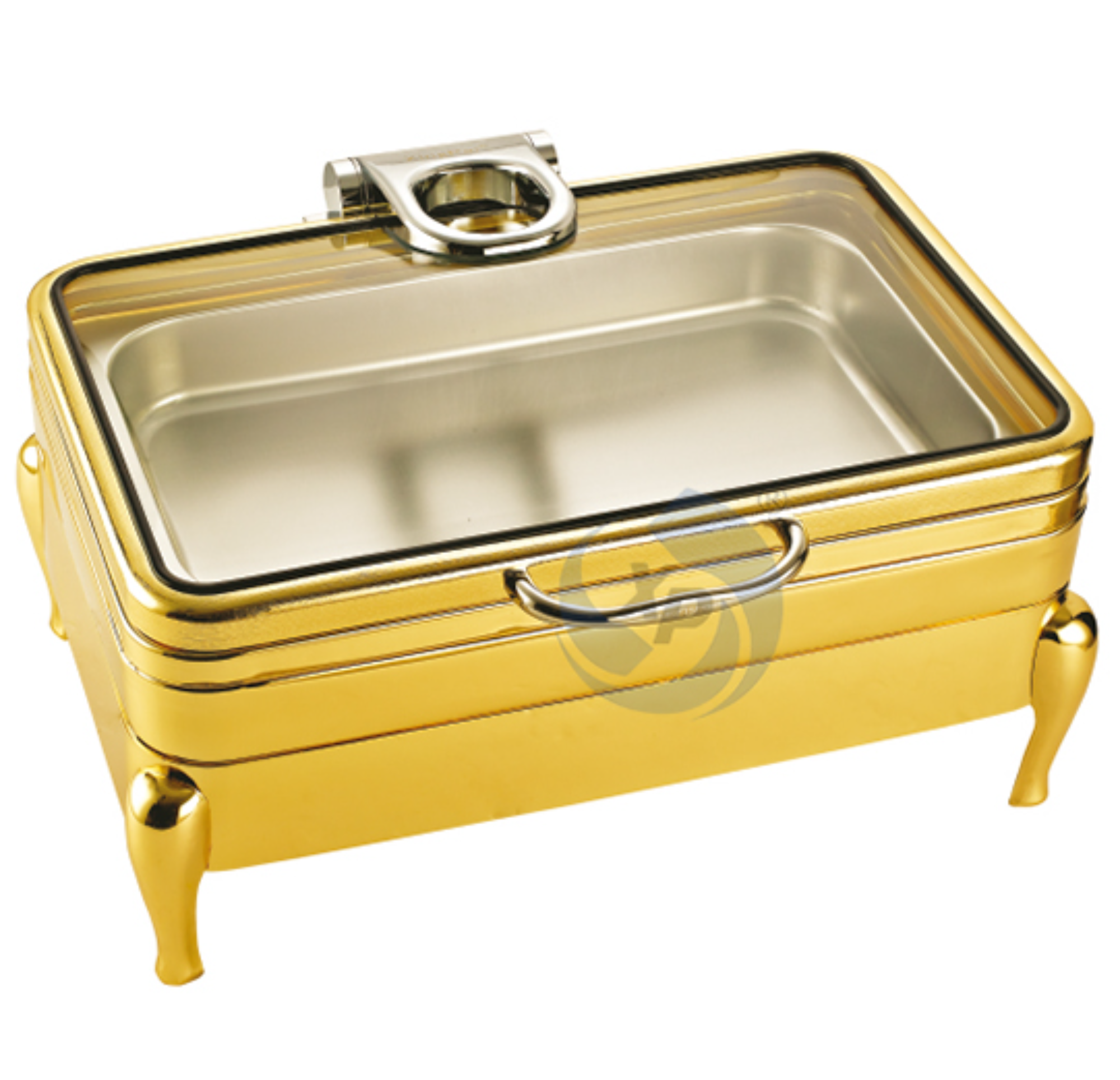 XINGPAI Hotel & Restaurant Supplies 9L Hammered Buffet Heater High Quality Chaffing Dishes Gold With Glass Cover