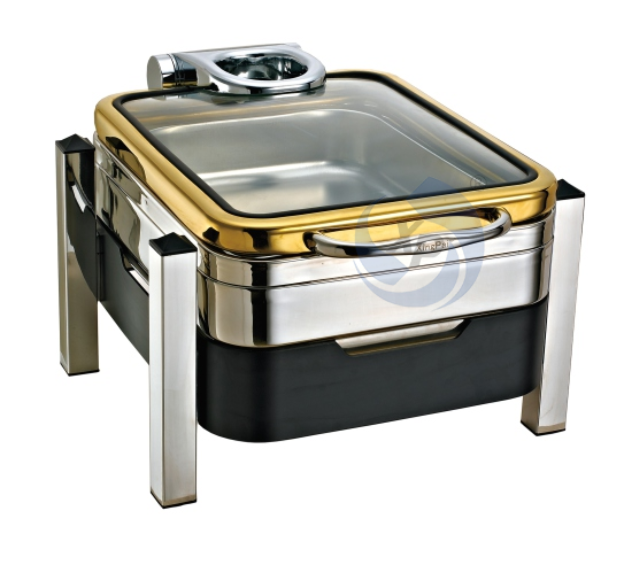 XINGPAI Hotel Banquet 4L Stainless Steel Chafing Dishes Gold Chafer Dish Alcohol Stove Chaffing Dishes Set