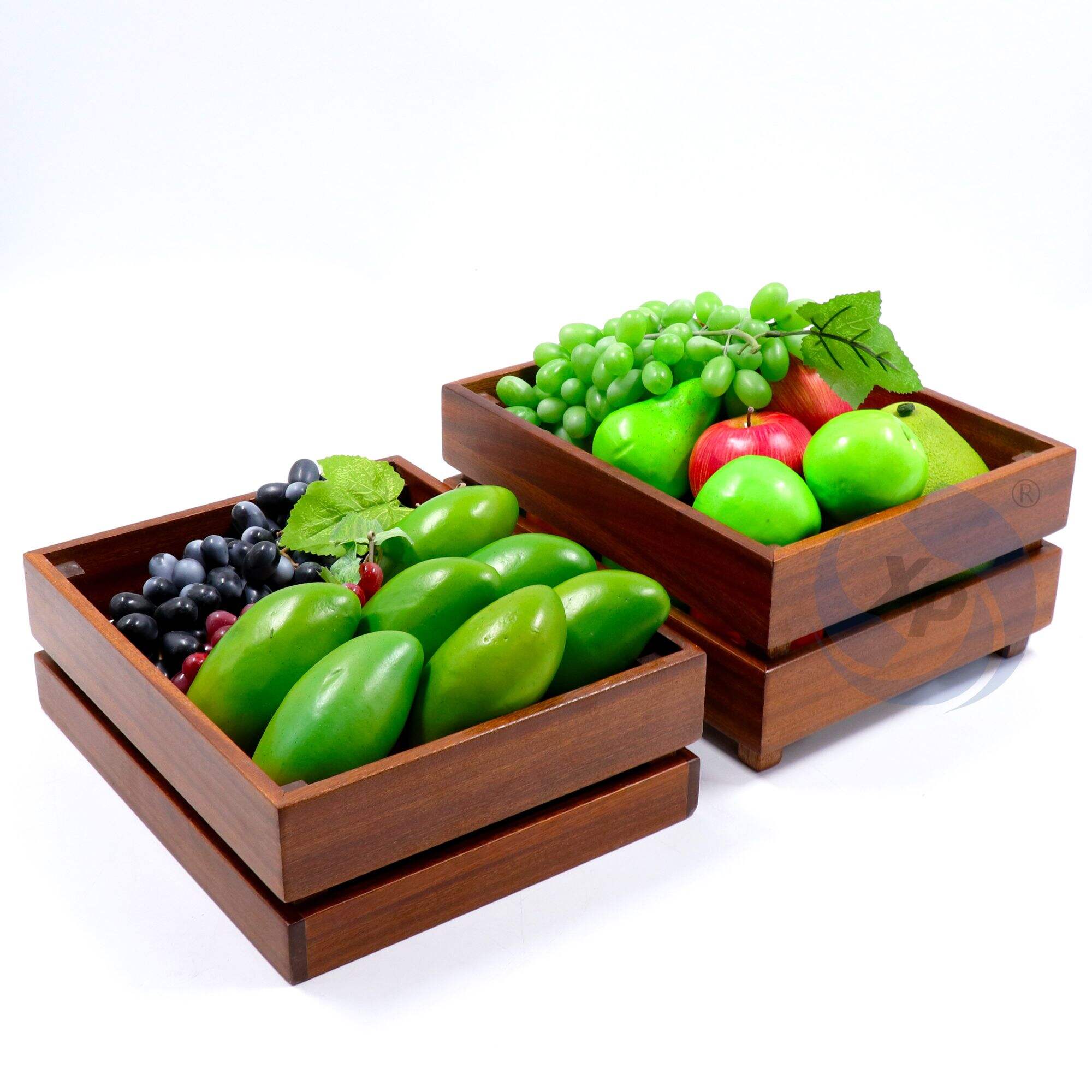 XINGPAI Hotel Supplies High Quality Sapele Wood Bread Fruit Basket Party Banquet Fruit Basket Rack