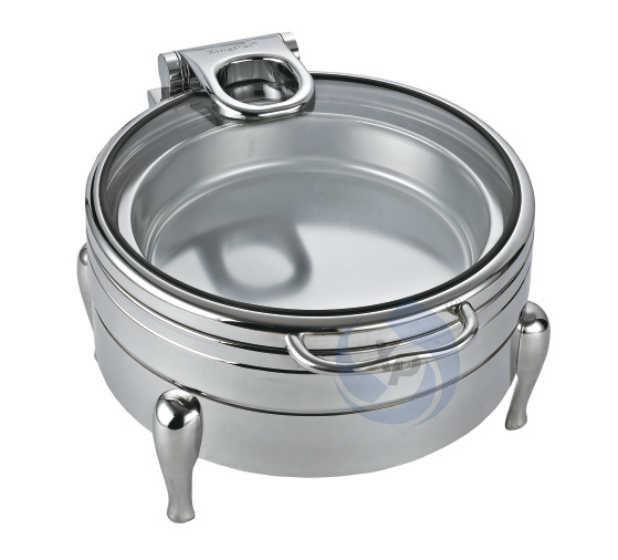 XINGPAI Factory Wholesales Buffet Silver Stainless Steel Round Chafing Dish With Glass Lid