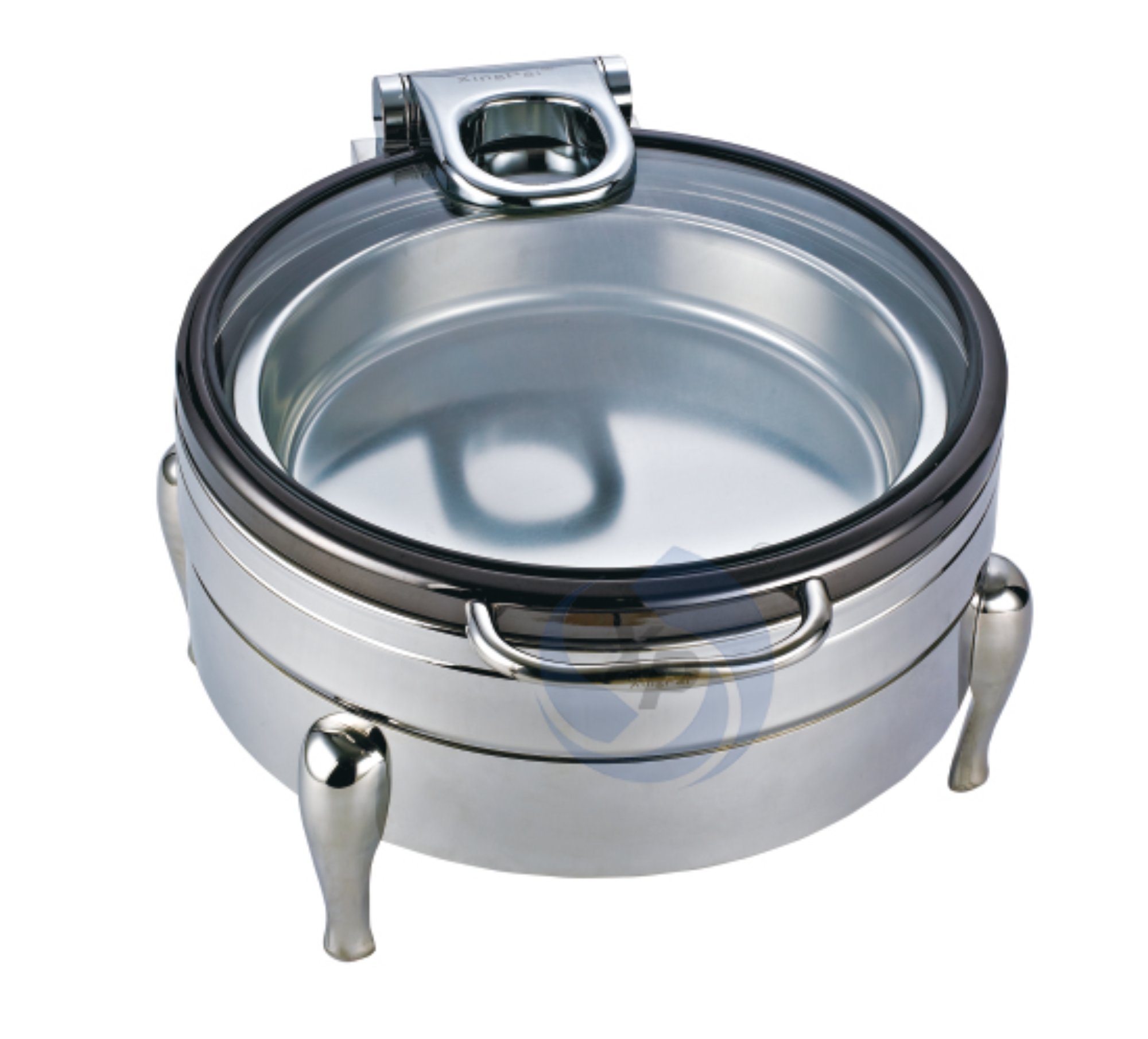 XINGPAI Hotel Restaurant Supplies 304 Stainless Steel Electric Chaffing Dish Round Visible Lid Chafing Dish Buffet Set